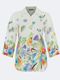 Blusa DOLCEZZA MONTREAL lino estampado en ramo