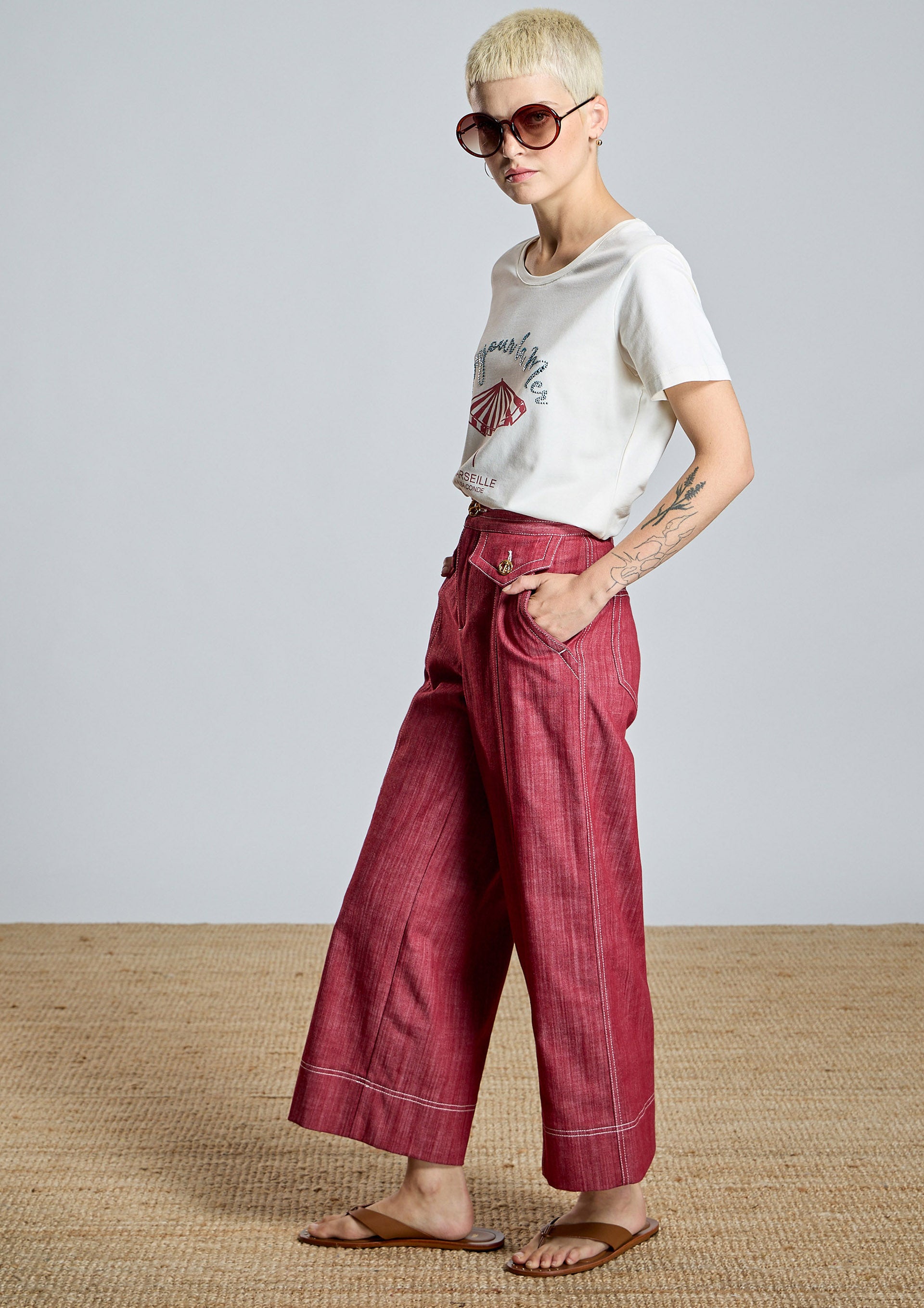 Pantalón ALBA CONDE culotte en rojo
