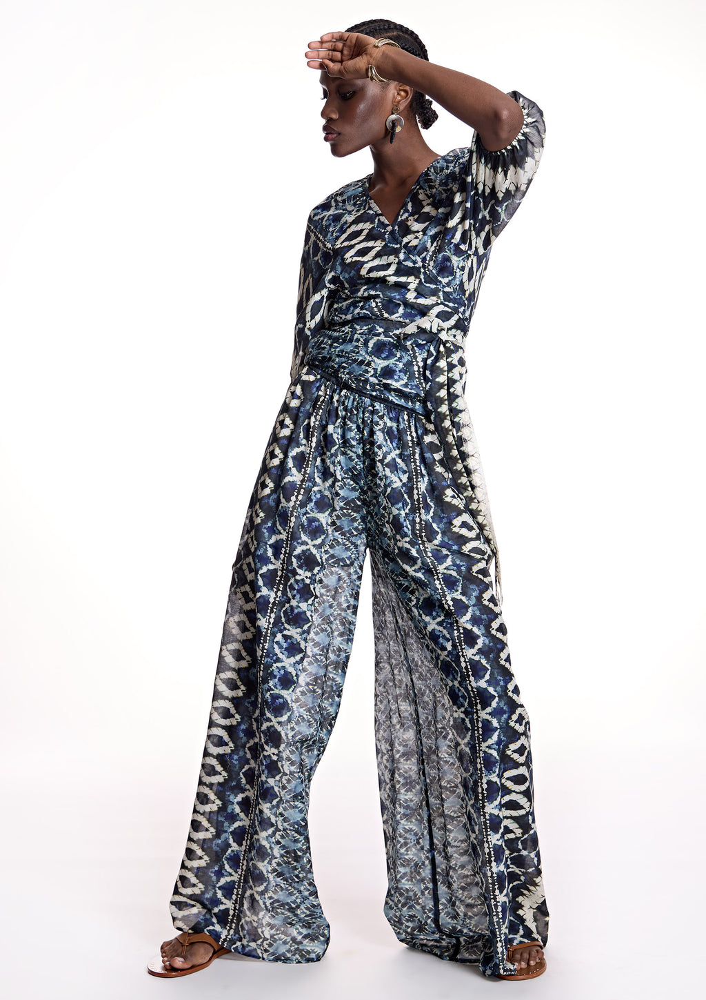 Pantalón ALBA CONDE palazzo azules