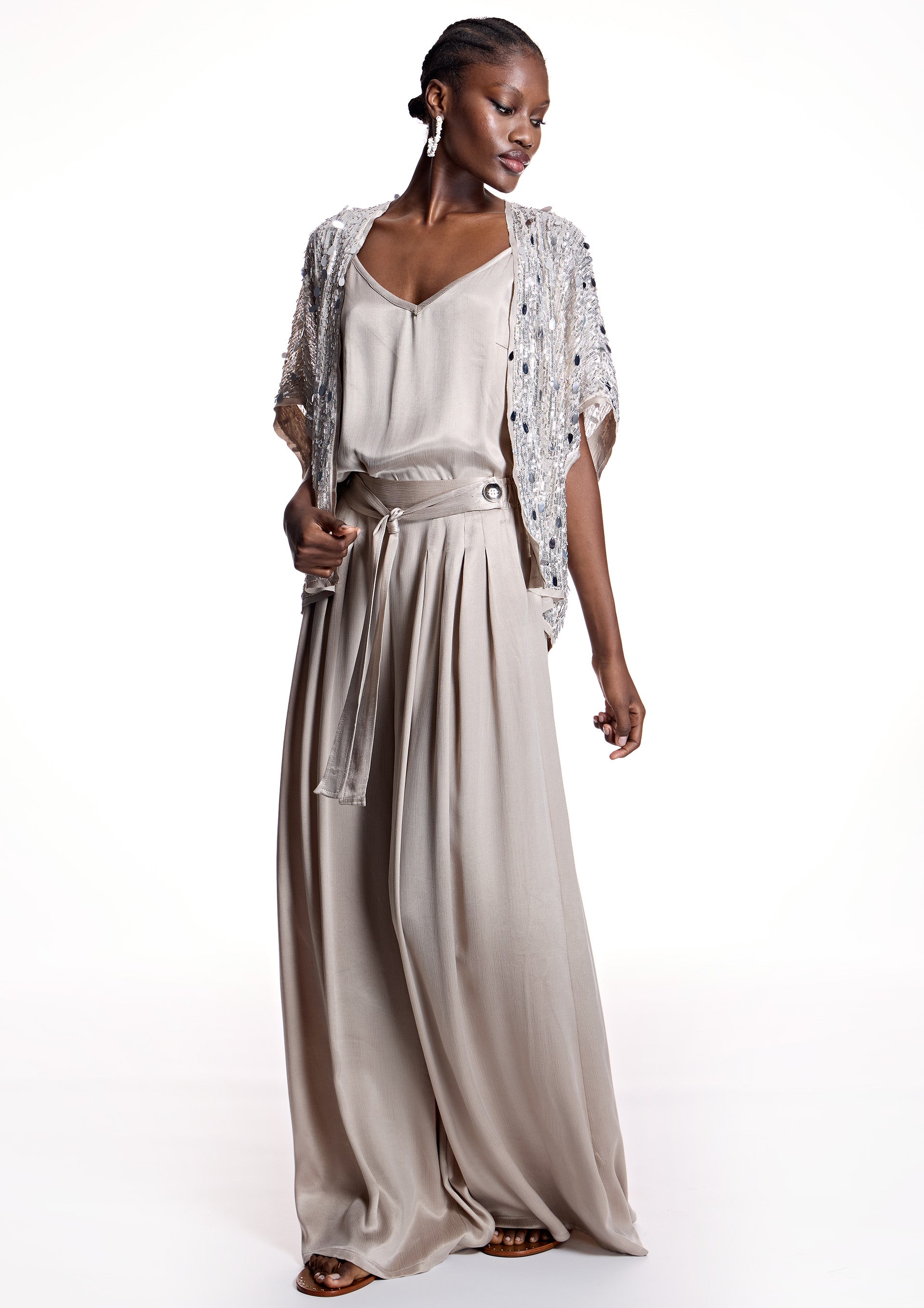 Pantalón ALBA CONDE palazzo satén