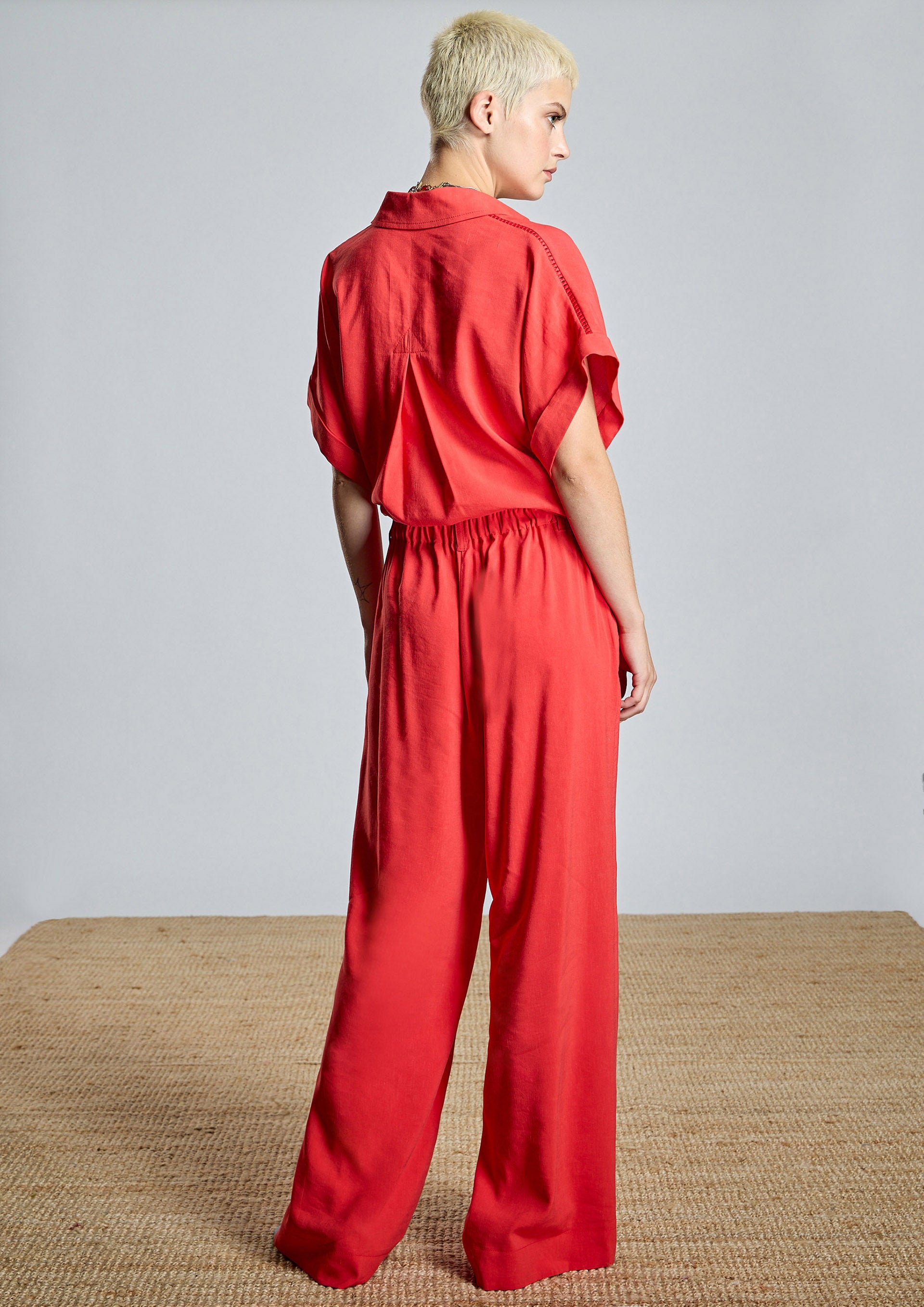 Pantalón ALBA CONDE fluido color rojo