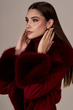 Abrigo NO SECRETS largo color burdeos