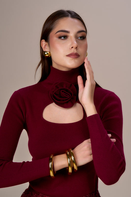 Suéter NO SECRETS de punto con rosa