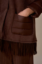Chaquetón NO SECRETS con flecos marrón