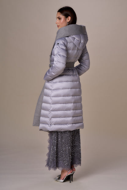 Parka NO SECRETS largo gris plata