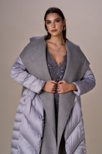 Parka NO SECRETS largo gris plata