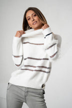 Jersey ELISA CAVALETTI con efecto pelo blanco