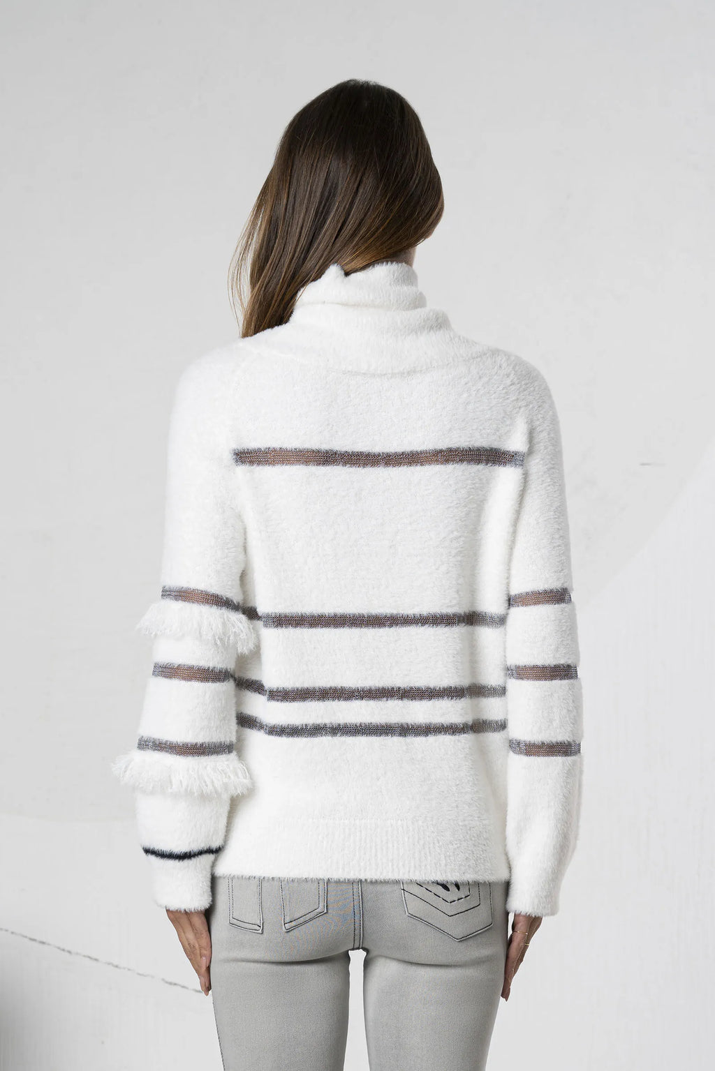 Jersey ELISA CAVALETTI con efecto pelo blanco