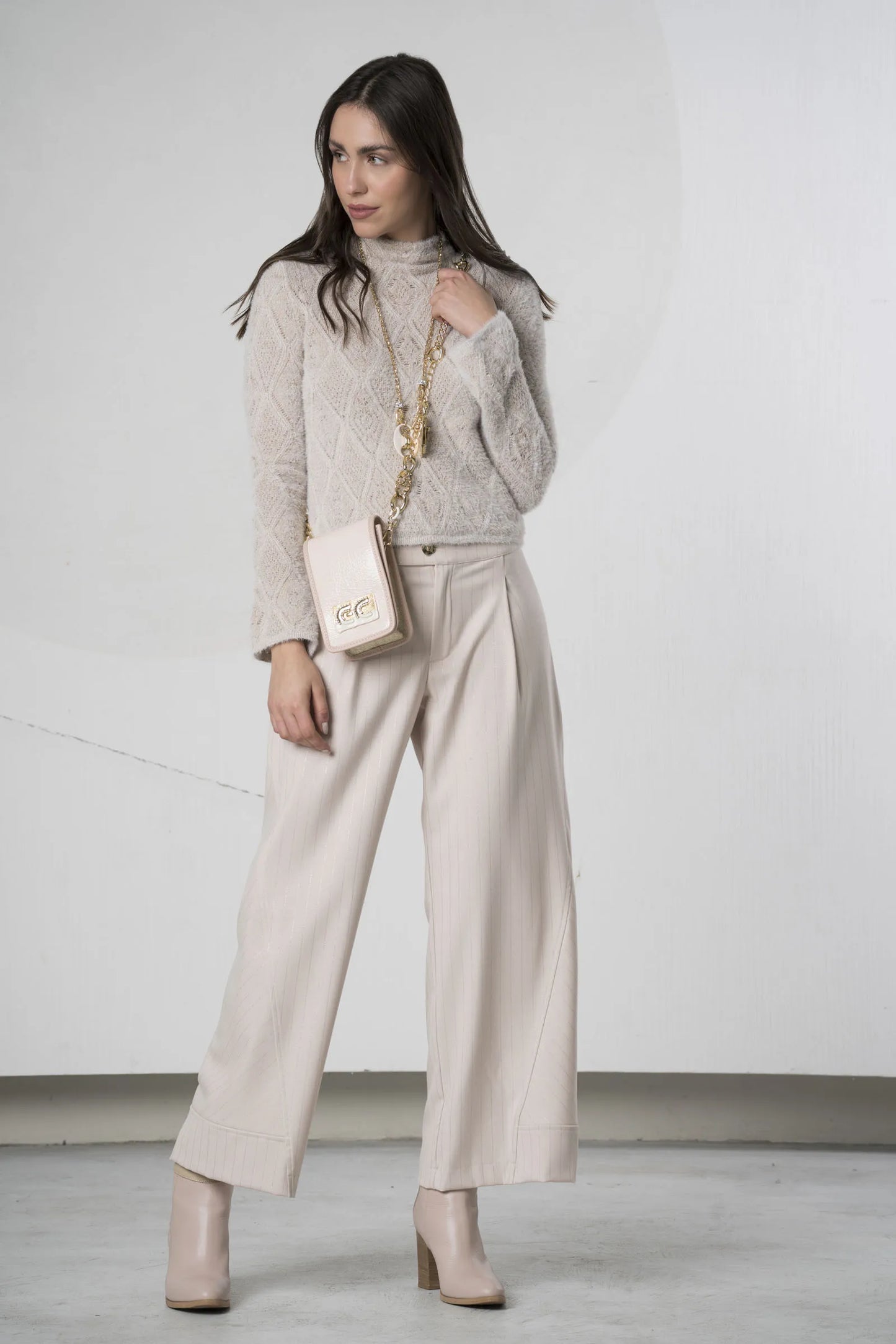 Jersey ELISA CAVALETTI rosa con cuello alto