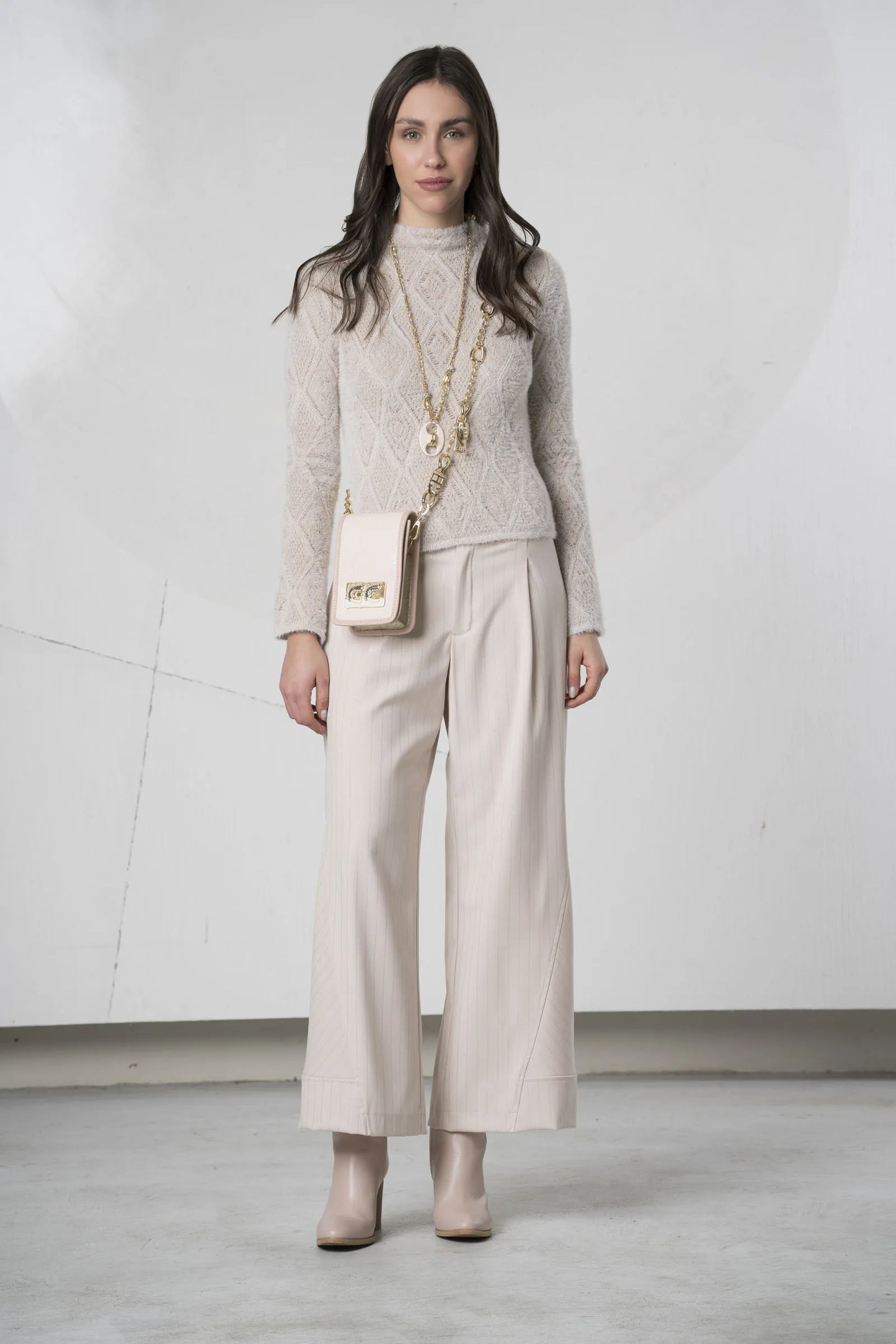 Jersey ELISA CAVALETTI rosa con cuello alto