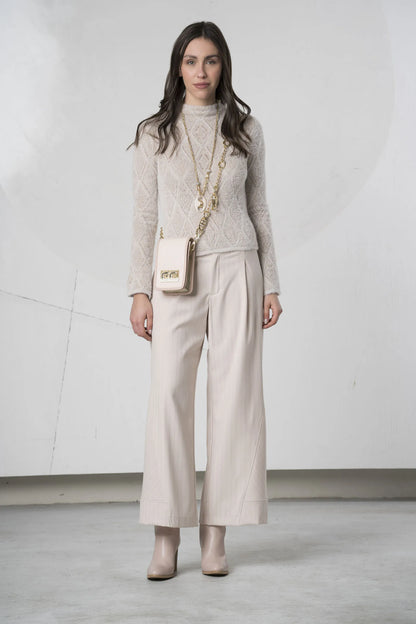 Jersey ELISA CAVALETTI rosa con cuello alto