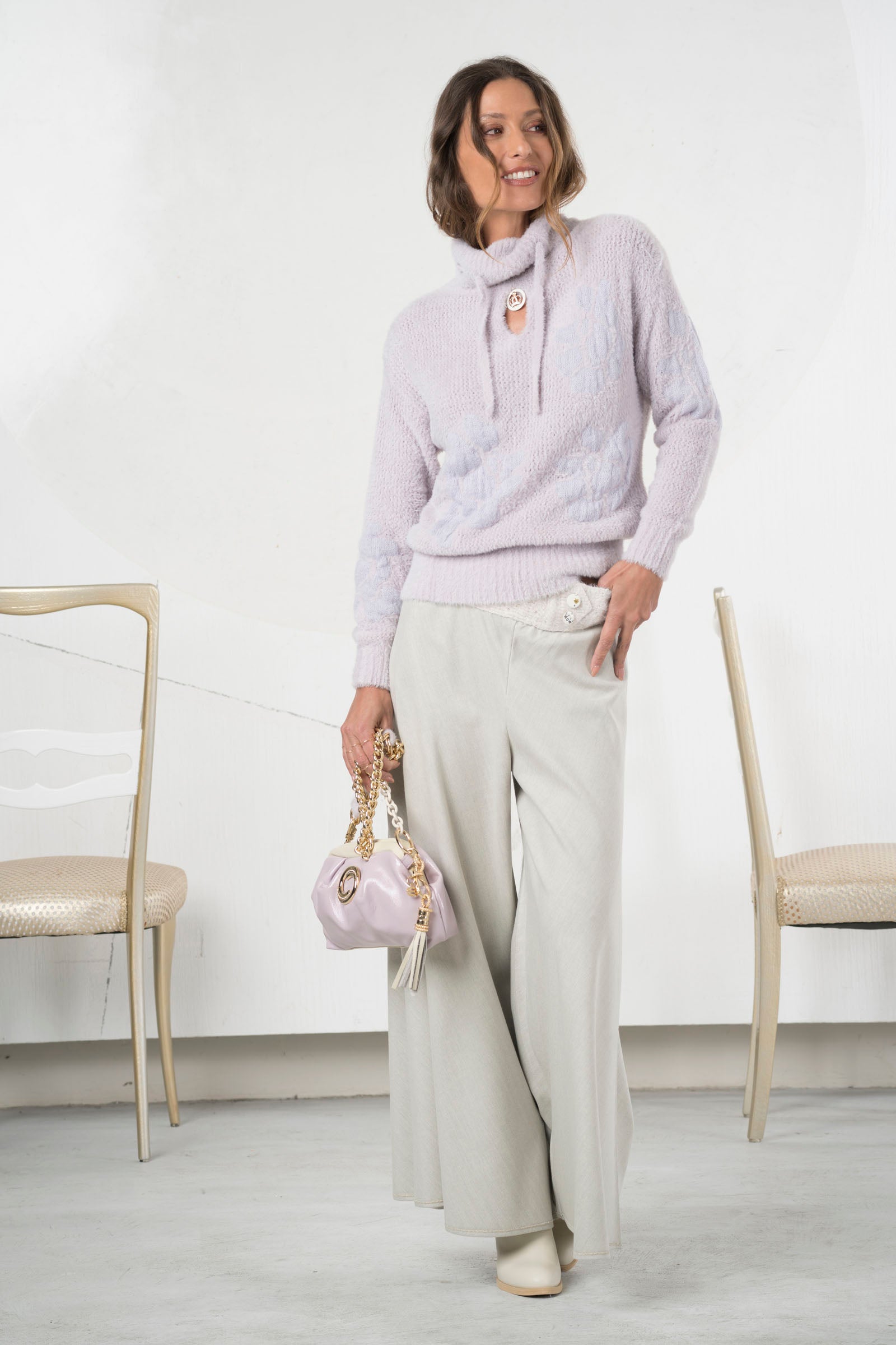 Pantalón ELISA CAVALETTI palazzo color gris