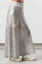 Pantalón ELISA CAVALETTI de lentejuelas plateado