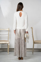 Pantalón ELISA CAVALETTI de lentejuelas plateado