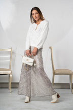 Pantalón ELISA CAVALETTI de lentejuelas plateado