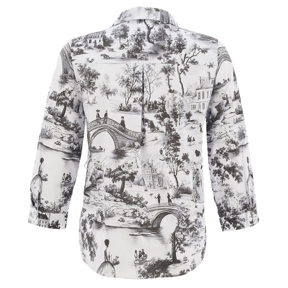 Camisa DOLCEZZA MONTREAL estampada en blanco y negro
