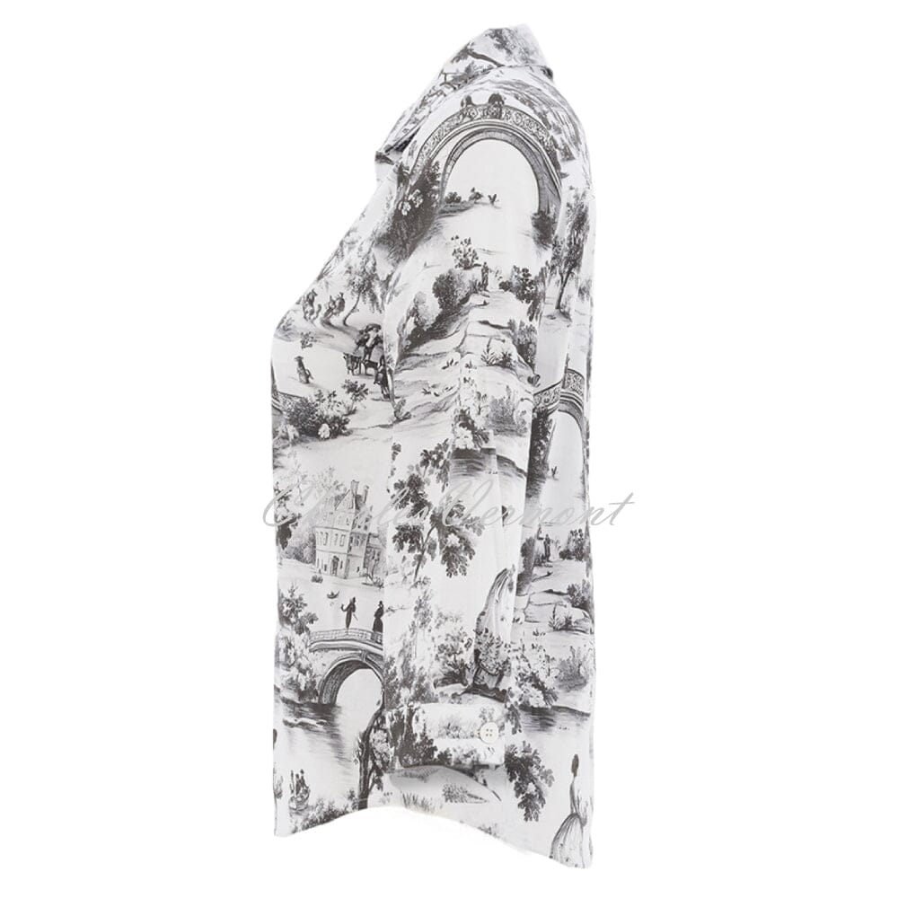 Camisa DOLCEZZA MONTREAL estampada en blanco y negro