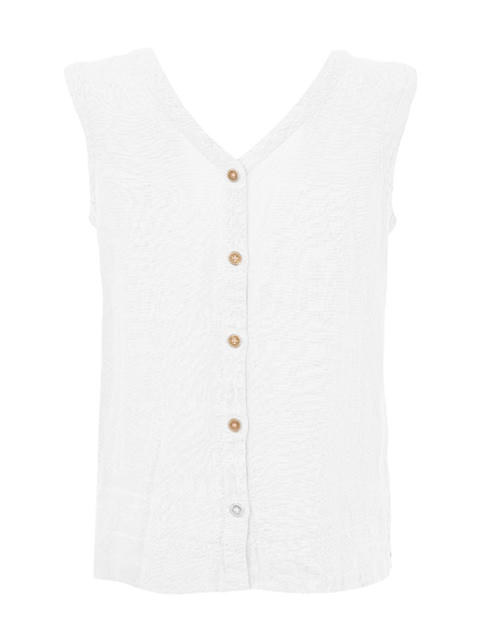 Top DOLCEZZA MONTREAL de lino blanco