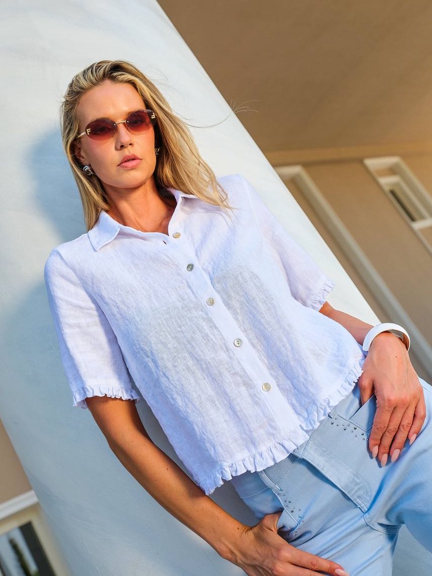 Camisa DOLCEZZA MONTREAL lino volantes