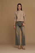 Pantalón NO SECRETS denim desgastado dorado