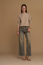 Pantalón NO SECRETS denim desgastado dorado