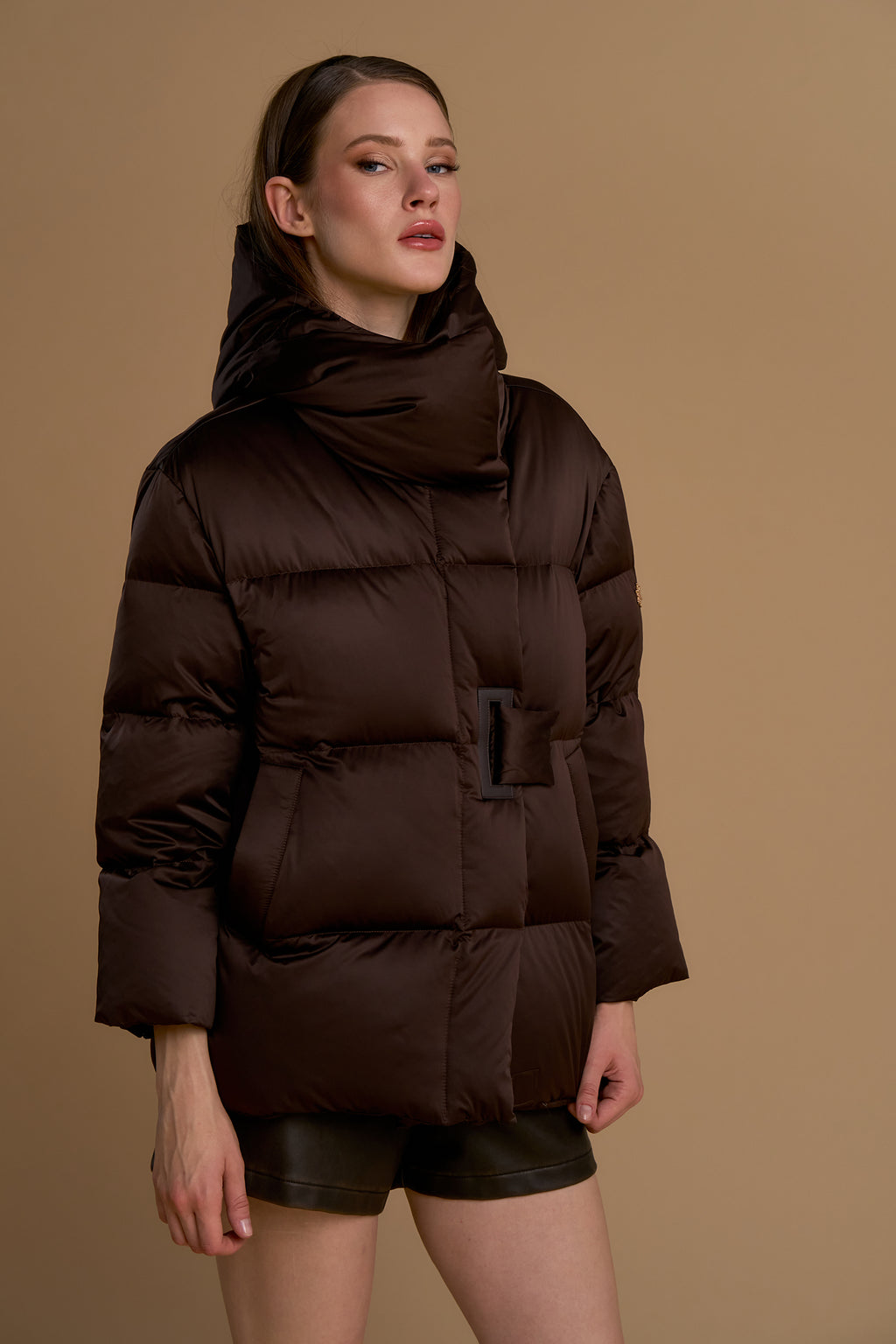 Plumífero NO SECRETS marrón chocolate