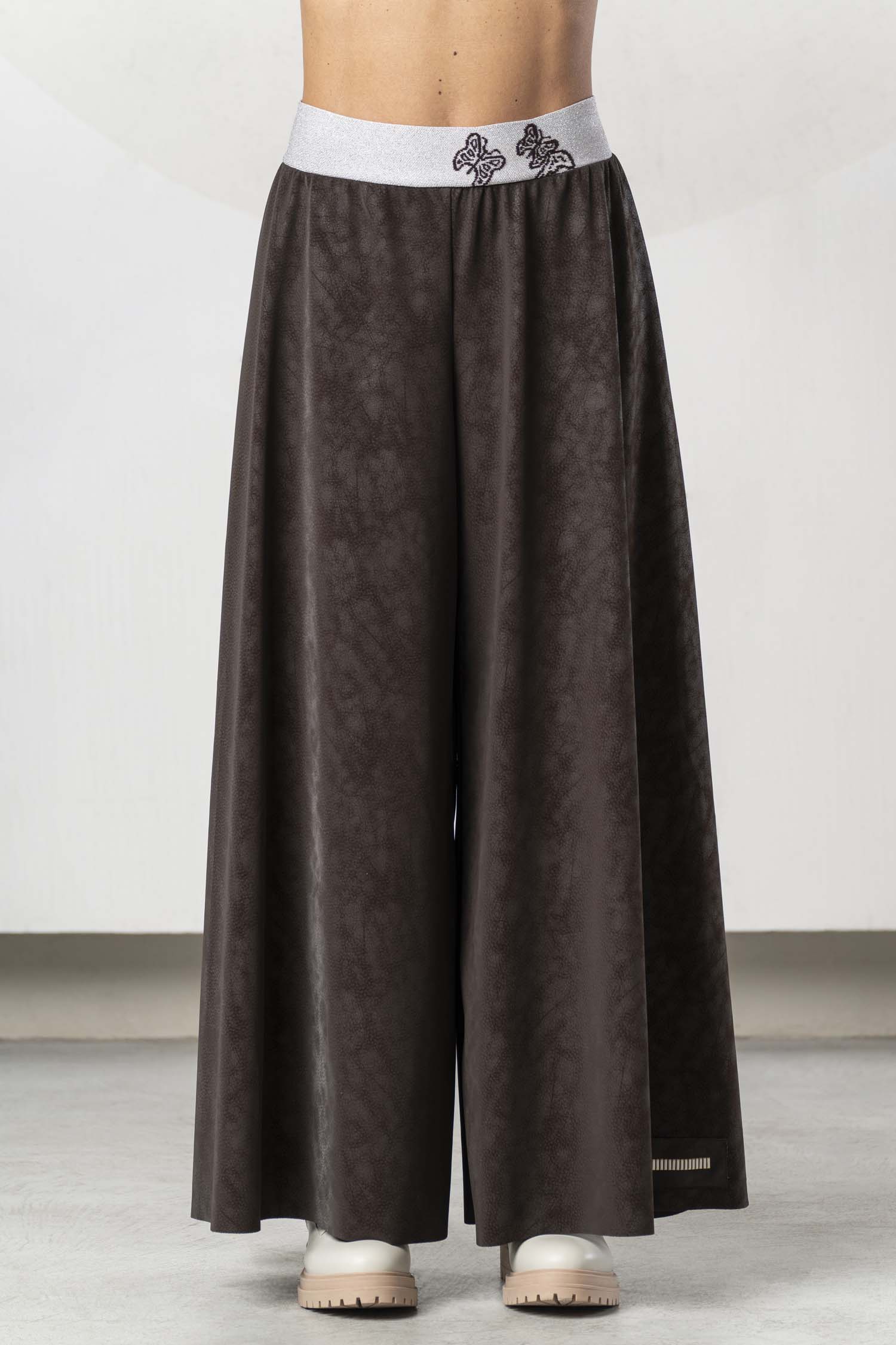Pantalón ELISA CAVALETTI corte palazzo en marrón chocolate