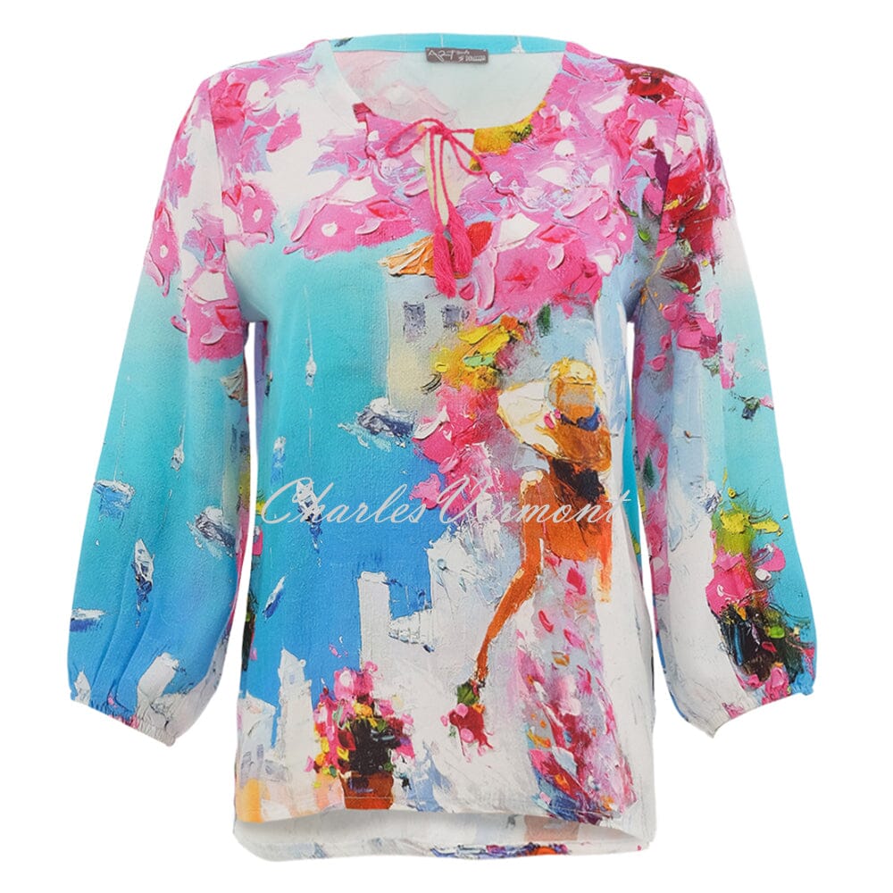 Blusón DOLCEZZA MONTREAL estampado VERANO EN SANTORINI