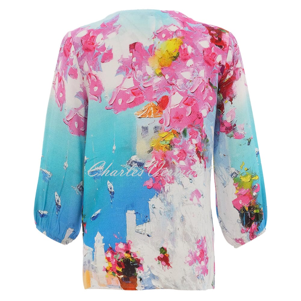 Blusón DOLCEZZA MONTREAL estampado VERANO EN SANTORINI