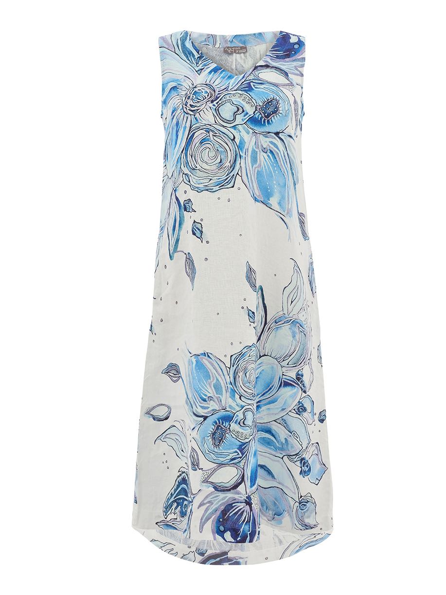 Vestido DOLCEZZA MONTREAL de flores azules