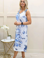 Vestido DOLCEZZA MONTREAL de flores azules