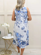 Vestido DOLCEZZA MONTREAL de flores azules