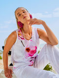 Top DOLCEZZA MONTREAL de lino estampado primaveral
