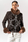 Chaqueta ELISA CAVALETTI con cuello de pelo