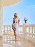 Vestido DOLCEZZA MONTREAL largo blanco con flores
