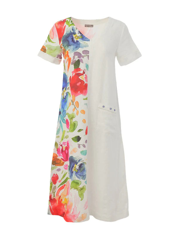Vestido DOLCEZZA MONTREAL largo blanco con flores