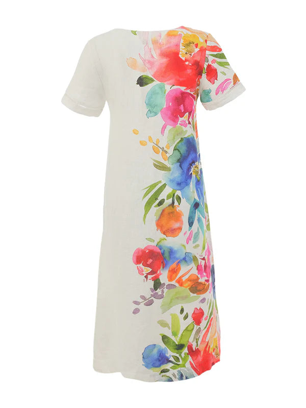 Vestido DOLCEZZA MONTREAL largo blanco con flores