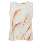 Top DOLCEZZA MONTREAL lino blanco y beige