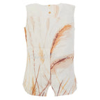 Top DOLCEZZA MONTREAL lino blanco y beige