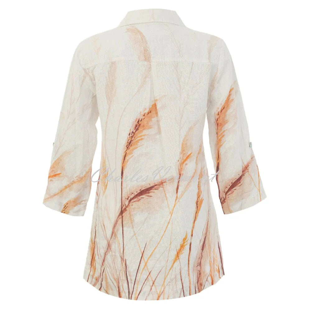 Blusa DOLCEZZA MONTREAL lino estampado beige