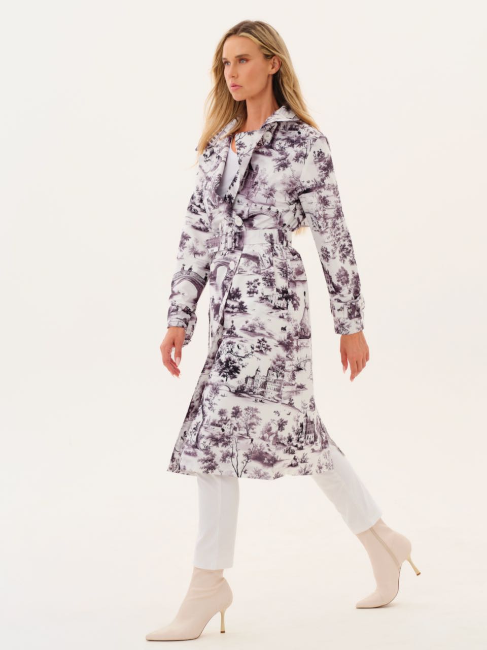 Gabardina DOLCEZZA MONTREAL impermeable blanco y negro
