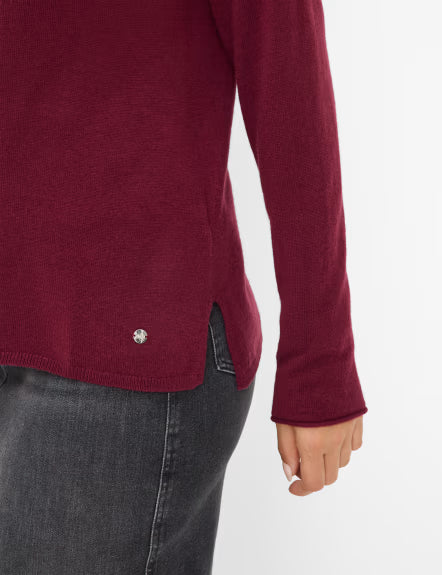 Jersey BRAX FEEL GOOD de lana color rubí