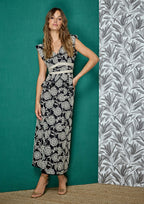 Falda ALBA CONDE midi  bordada estampado floral