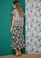 Falda ALBA CONDE midi  bordada estampado floral