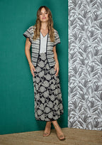 Falda ALBA CONDE midi  bordada estampado floral