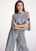 Blusa ALBA CONDE fluida plateada