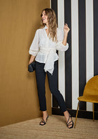Blusa ALBA CONDE blanca estructura vichy