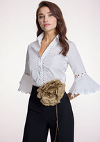 Camisa ALBA CONDE blanca con pasamaneria