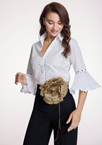 Camisa ALBA CONDE blanca con pasamaneria