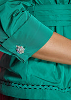 Blusa ALBA CONDE verde de invitada con lazada